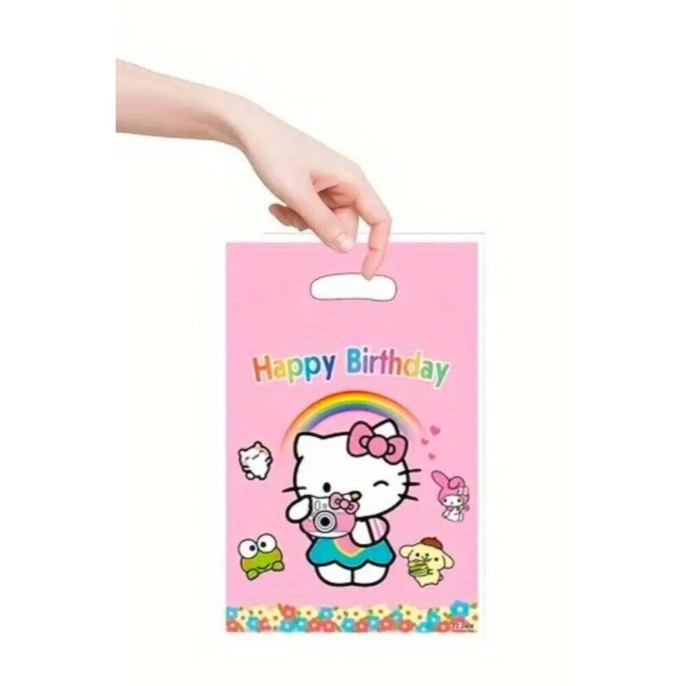 Lot Of 20 Hello Kitty Sweet Candy Pink Birthday Party Favor Treat Sacks Loot Bag